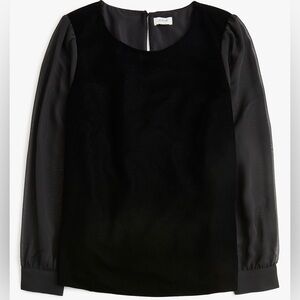 J. Crew Factory Velvet Puff Sleeve Top
